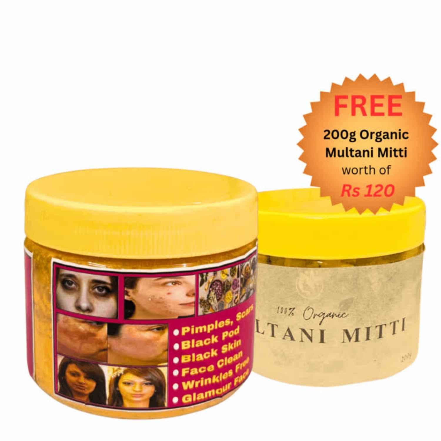 Gorojana Adivasi Face Pack 125g + 200g Organic Multani Mitti